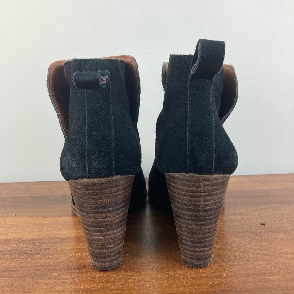 Lucky Brand Yezzah Black Suede Wedge Ankle Bootie Boots Women’s Size 10M. - Picture 5 of 12